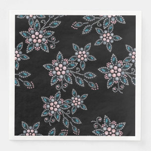 Servilleta De Papel De Cena Bordados con cuentas y perlas.