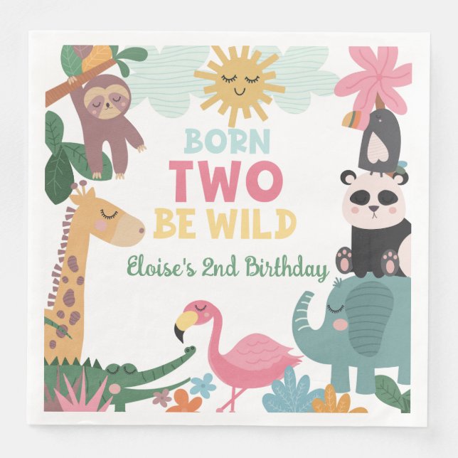 Servilleta De Papel De Cena Born Two Be Wild Pink  (Anverso)