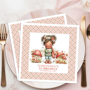 Servilleta De Papel De Cena Bosque Encantado Hada Rosa Celebración de Cumpleañ
