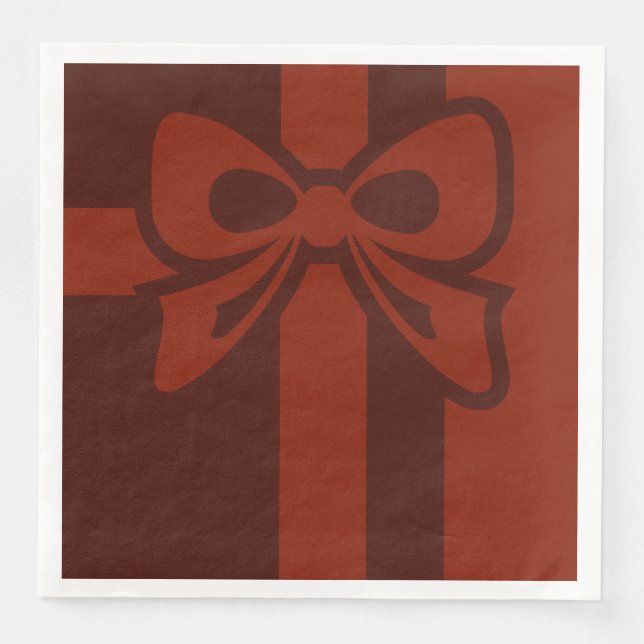 Servilleta De Papel De Cena Bow Rojo - Navidades - Napkin de papel (Anverso)