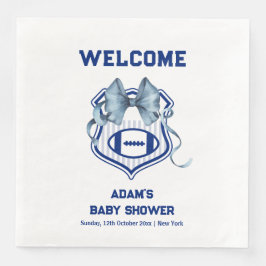 Servilleta De Papel De Cena Bow Rookie Football Sport Boy Baby Shower Welcome