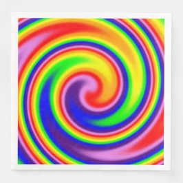 Servilleta De Papel De Cena Brillante arco iris Swirl Foco suave colorido