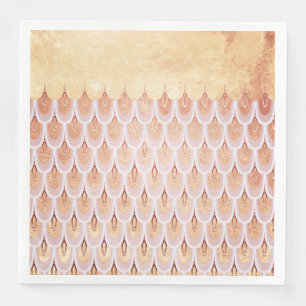 Servilleta De Papel De Cena Brillante Salmon Purpurina rosa Sirenita Pescado E