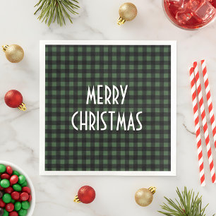 Servilleta De Papel De Cena Búfalo verde y negro rubio jugado Feliz Navidad