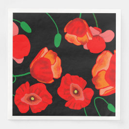 Servilleta De Papel De Cena Cachorros rojos en ilustracion de fondo negro