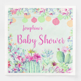 Servilleta De Papel De Cena Cactus Lantern Fiesta Suculents Baby Shower