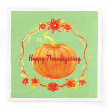 Calabaza acuarela del Día de Acción de Gracias