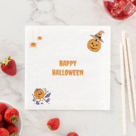 Servilleta De Papel De Cena Calabaza Halloween simple moderna