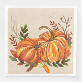 Servilleta De Papel De Cena Calabazas de Otoño Rústicas