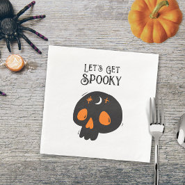 Servilleta De Papel De Cena Calavera de Halloween Hagamos una espeluznante tig