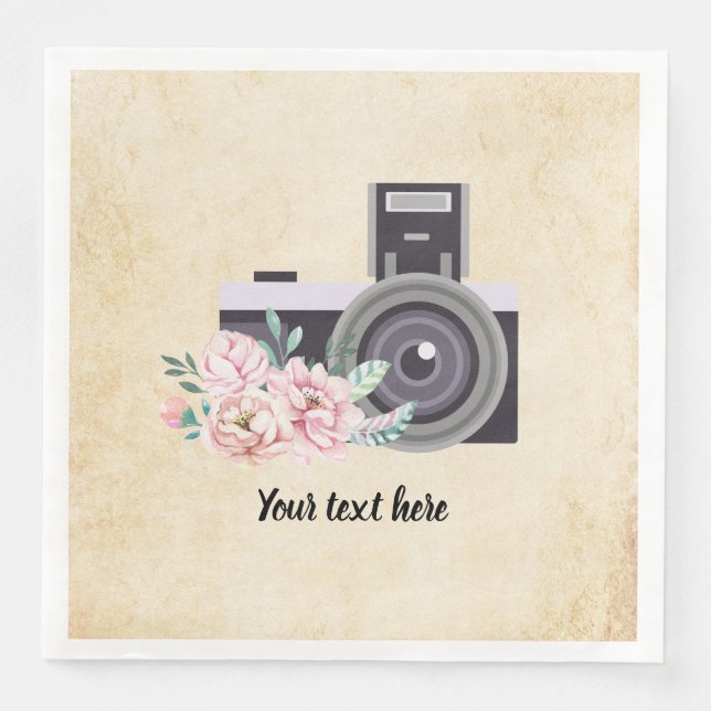 Servilleta De Papel De Cena Cámara vintage (Anverso)
