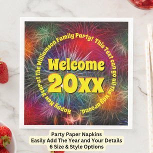 Servilleta De Papel De Cena Cambiar año Editar texto Añadir nombre Año nuev