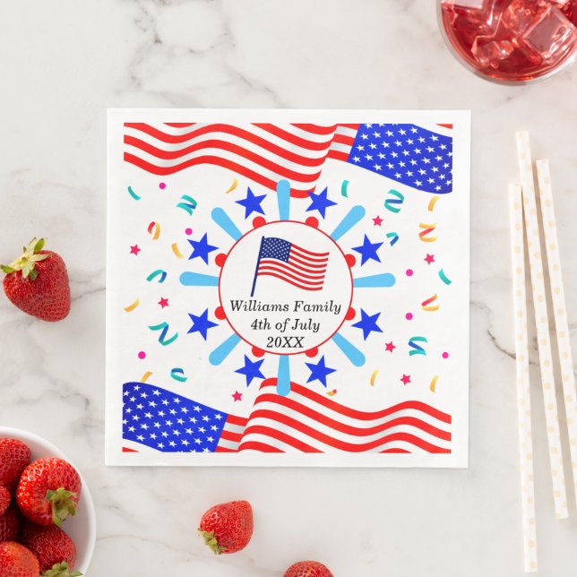 Servilleta De Papel De Cena Cambiar cualquier texto Bandera de Estados Unidos  (In situ)