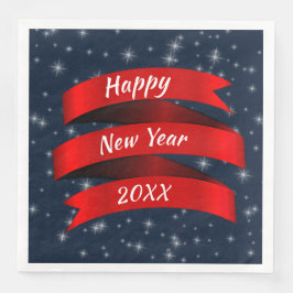 Servilleta De Papel De Cena Cambiar el texto del año Feliz Año Nuevo Año 20xx 
