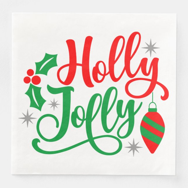 Servilleta De Papel De Cena Canción de Navidades Holly Jolly (Anverso)