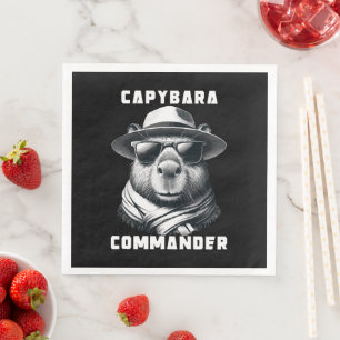 Servilleta De Papel De Cena Capibara Con Gafas De Sol Capy Comandante