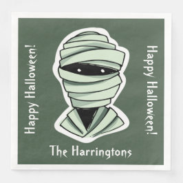 Servilleta De Papel De Cena Caracteres de Halloween nombre personalizado, text