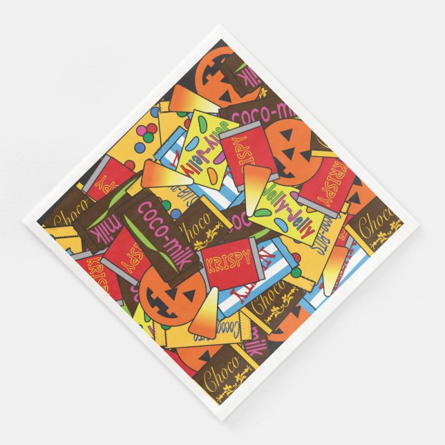 Servilleta De Papel De Cena Caramelos de Halloween (Esquina)