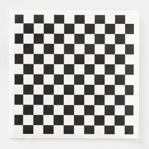 Servilleta De Papel De Cena Carrera negra y blanca controlada