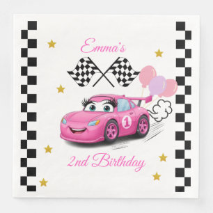 Servilleta De Papel De Cena Carreras chica Cumpleaños   Fast One & Two Fast