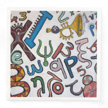 Cartas y números coloridos