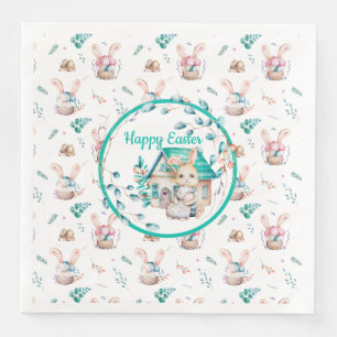 Servilleta De Papel De Cena Casa del conejo de Pascua