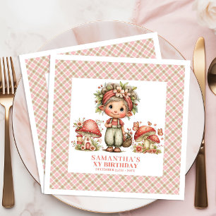 Servilleta De Papel De Cena Celebración de Cumpleaños con Fantasía del Jardín