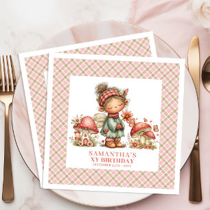 Servilleta De Papel De Cena Celebración de Cumpleaños Floral Cottagecore de Ha