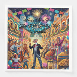 Servilleta De Papel De Cena Celebración de Nochevieja El Año Viejo
