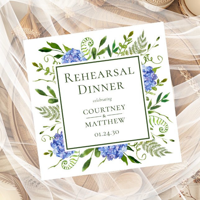 Servilleta De Papel De Cena Cena de ensayo de hidrangea azul (Subido por el creador)