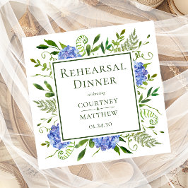 Servilleta De Papel De Cena Cena de Ensayo de Hortensias Azules 