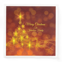 Cena de Navidades de nombres de estrellas de oro d