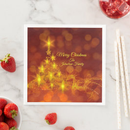 Servilleta De Papel De Cena Cena de Navidades de nombres de estrellas de oro d