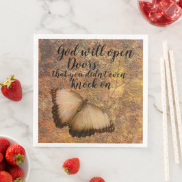 Servilleta De Papel De Cena Cena de papel Napkin Dios abre puertas Religiosas