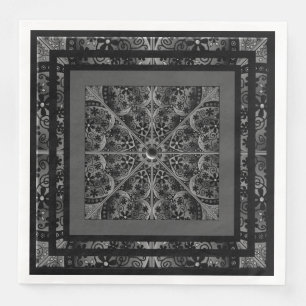 Servilleta De Papel De Cena Ceramic Lace Black