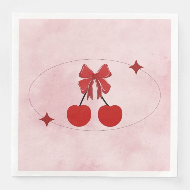 Servilleta De Papel De Cena Cereza (Anverso)