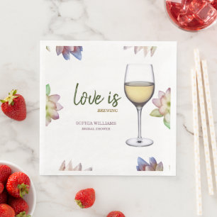 Servilleta De Papel De Cena Chá de novia: el amor está en el aire