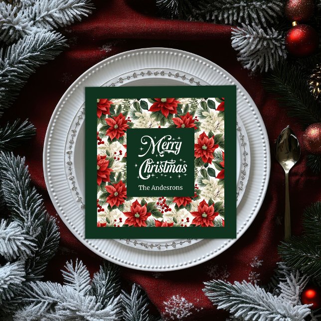 Servilleta De Papel De Cena Chic Christmas Wreath Napkins Personalized Gift (Chic Christmas Wreath Napkins Personalized Gift)