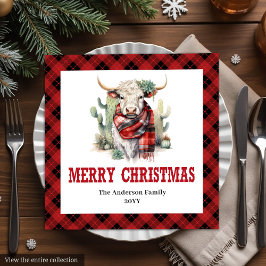 Servilleta De Papel De Cena Chic Red black Western napkins for Christmas table