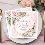 Servilleta De Papel De Cena Chic Watercolor Blush Pink Flowers Bridal Shower<br><div class="desc">✅ For matching items search 218B in my collections ✅ Celebrate the bride with elegant rose gold, dusty pink, and blush floral bridal shower napkins featuring delicate boho greenery and eucalyptus accents. Perfect for romantic table décor, these stylish napkins add a soft, feminine touch to any bridal shower. Ideal for...</div>