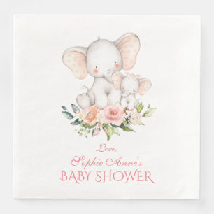 Servilleta De Papel De Cena Chica de elefante cutáneo de agua Baby Shower