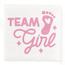 Chica de equipo Cute Chica Baby Shower Papel Napki