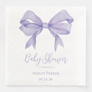 Servilleta De Papel De Cena Chica de lazo morado Baby Shower