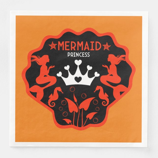 Servilleta De Papel De Cena Chica Mermaid Princess (Anverso)