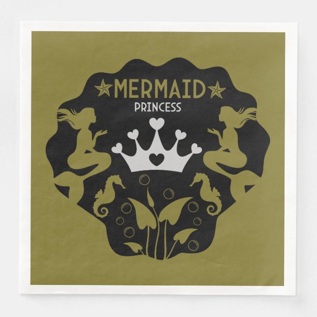 Servilleta De Papel De Cena Chica Mermaid Princess (Anverso)