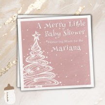 Chica rosa boho de Navidad Baby Shower