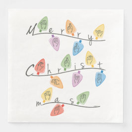 Servilleta De Papel De Cena Christmas Lights in Sign Language