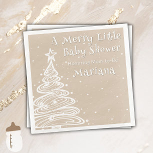 Servilleta De Papel De Cena Chupinada de bebé neutra en beige de Navidad