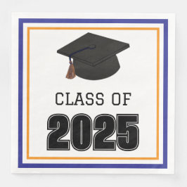 Servilleta De Papel De Cena Clase de azul y Naranja 2025