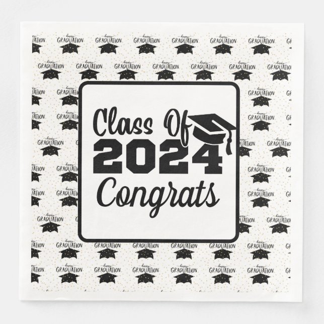 Servilleta De Papel De Cena Clase De Graduación De 2024 (Anverso)